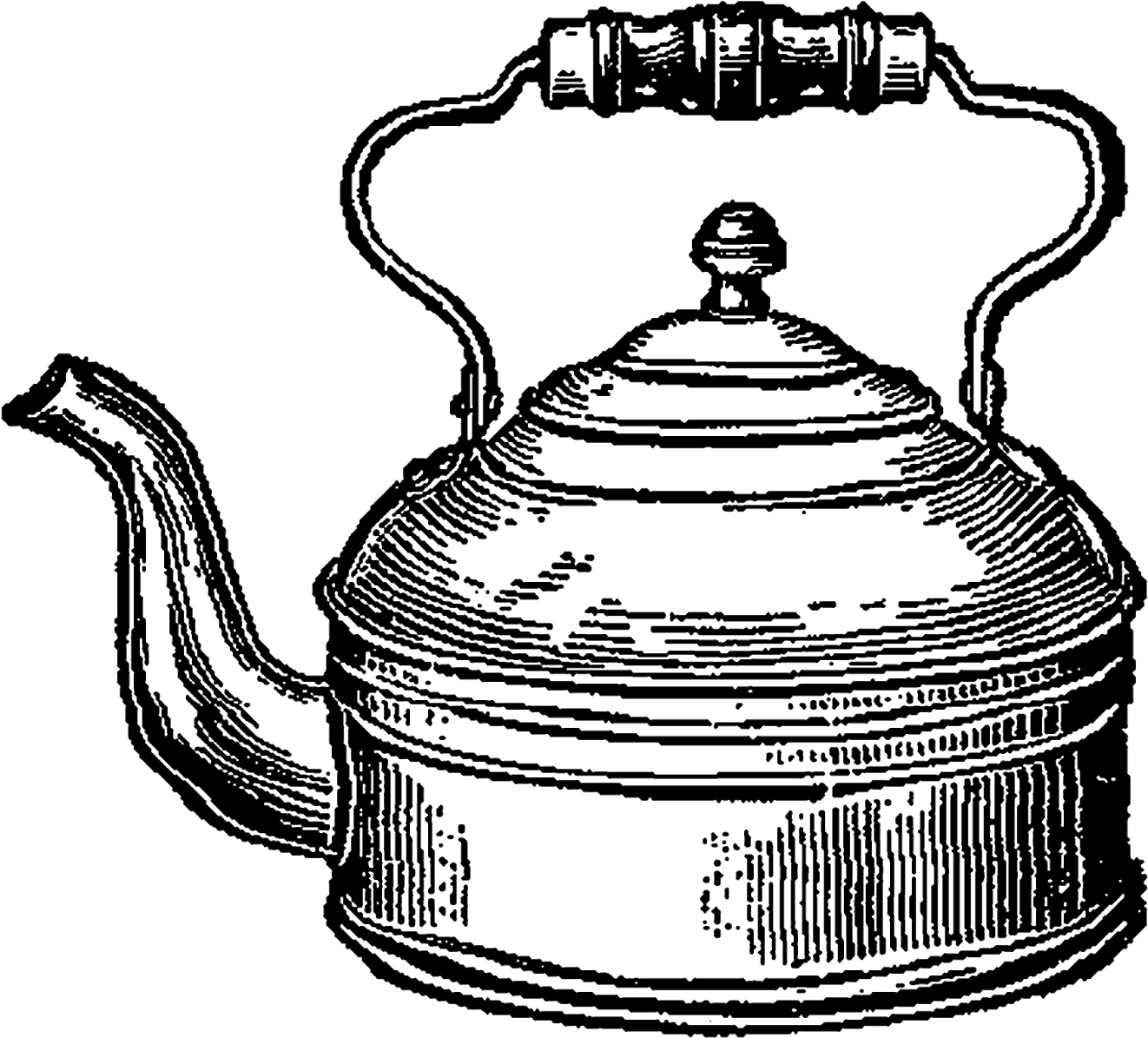 Vintage Tea Kettle Image - Tea Kettle Drawing (1600x1461), Png Download