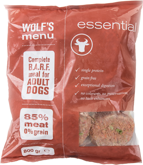 Wolf's Menu Essential, Fresh Frozen, Food, Pet Food, - Dog (600x800), Png Download