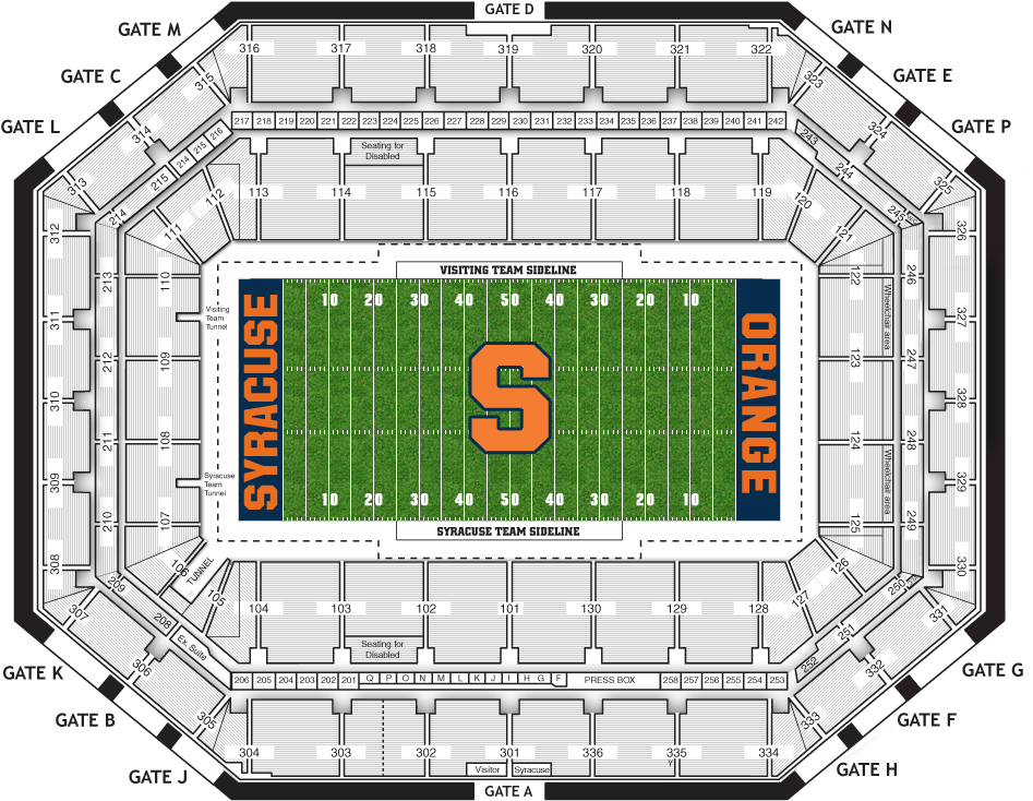 Carrier Dome Seating Chart (980x817), Png Download
