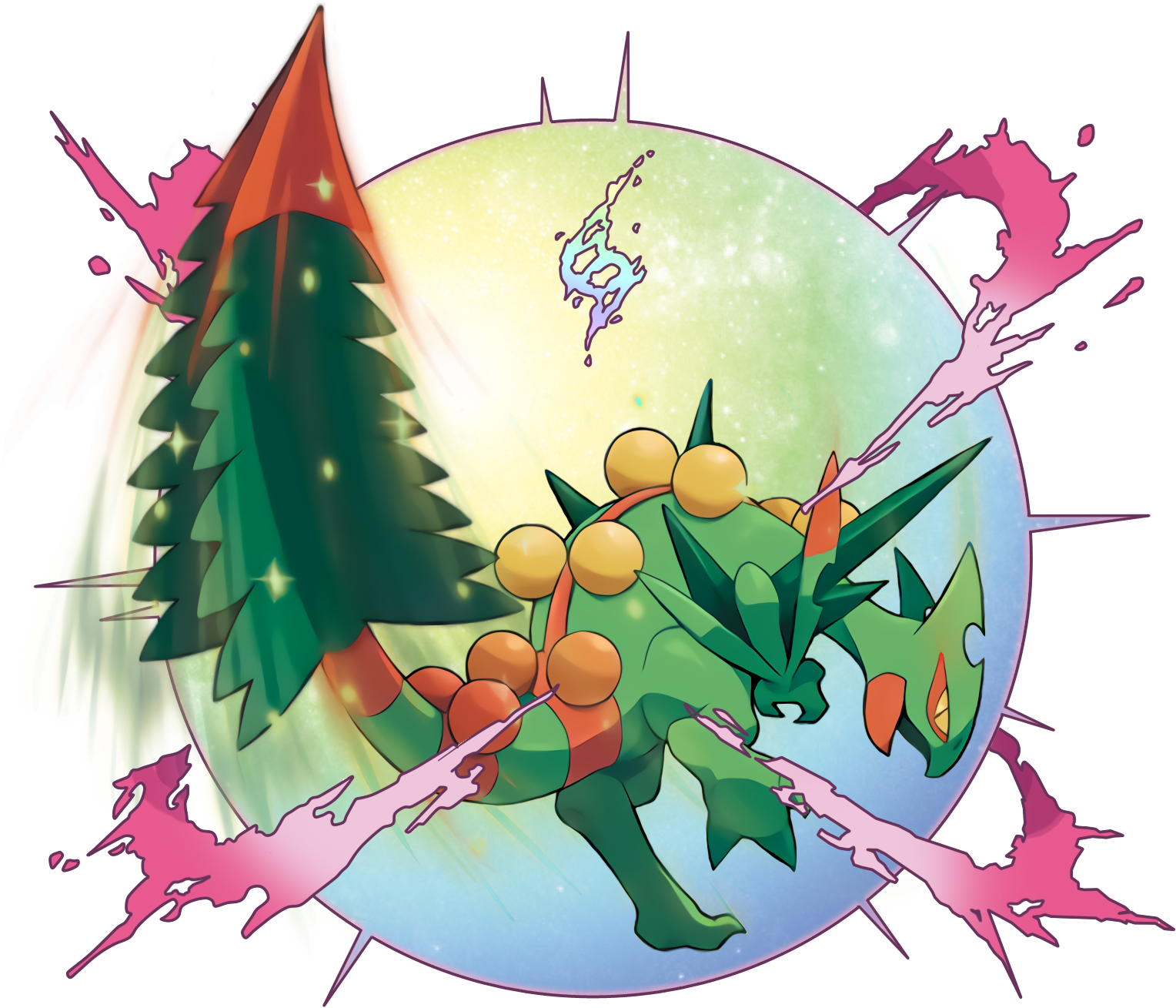 Mega Sceptile Card - Mega Sceptile Swampert And Blaziken (1528x1309), Png Download
