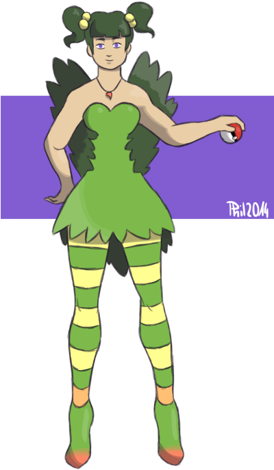 Mega Sceptile Girl - Cartoon (399x750), Png Download