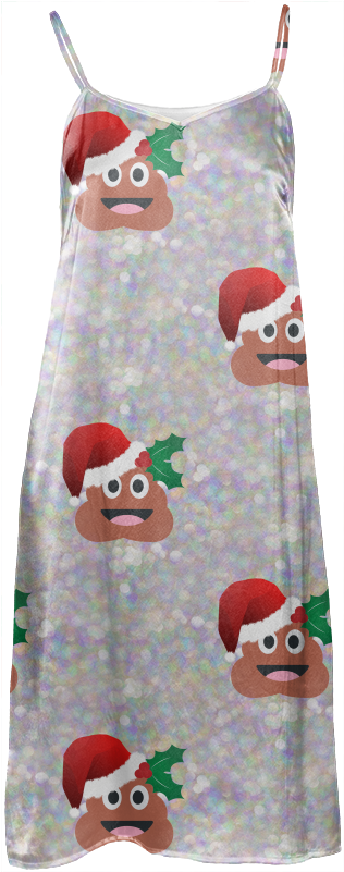Santa Poop Emoji Slip Dress $114 - Cafepress Santa Christmas Poop Emoji Iphone 6 Tough (400x821), Png Download