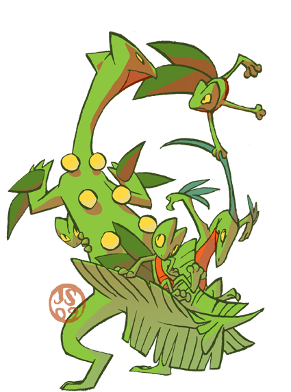 Illustration Gaming Pokemon Video Games Fan Art Digital - Pokemon Treecko Fan Art (437x600), Png Download