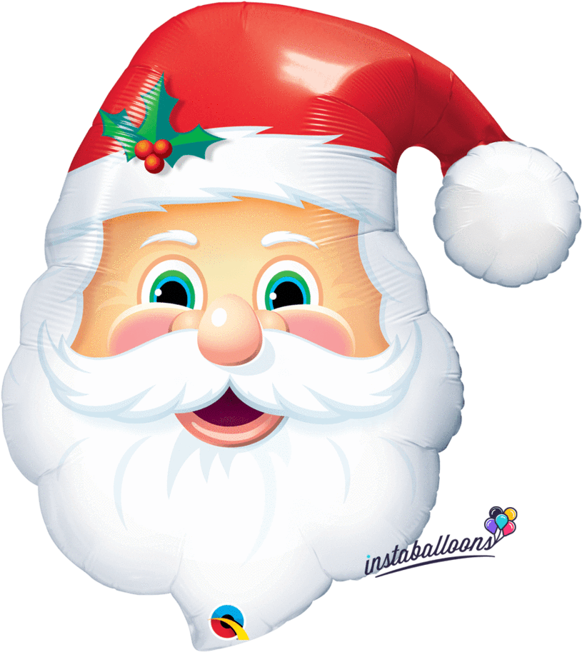32" Jumbo Jolly Santa Claus Balloon - Balloons Santa Claus (875x1024), Png Download