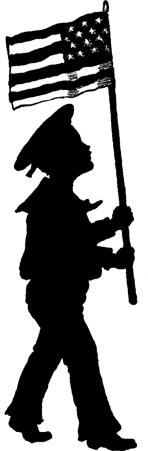 Boy Holding American Flag Silhouette - Digital Stamp (546x1575), Png Download
