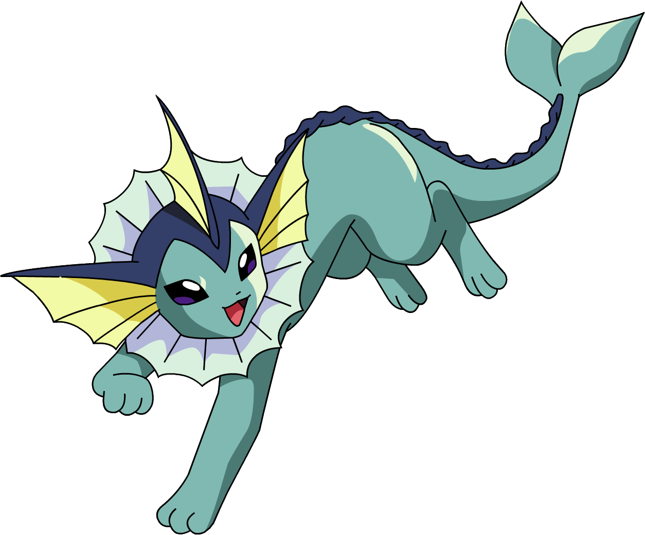 134vaporeon Ag Anime 2 - Transparent Vaporeon (1254x1041), Png Download