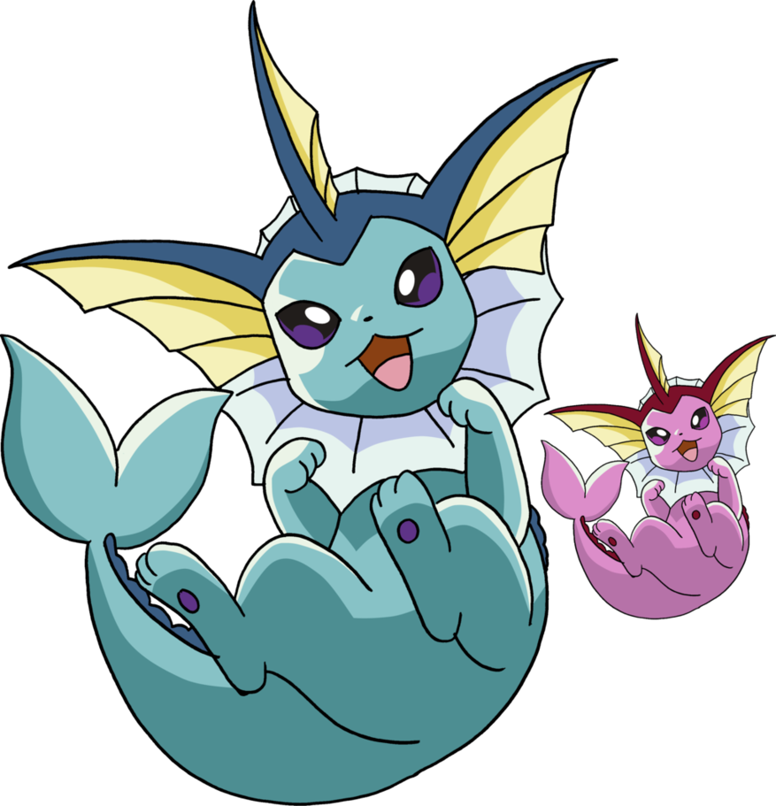 Vaporeon & Shiny Vaporeon - Vaporeon Shiny Normal (877x911), Png Download