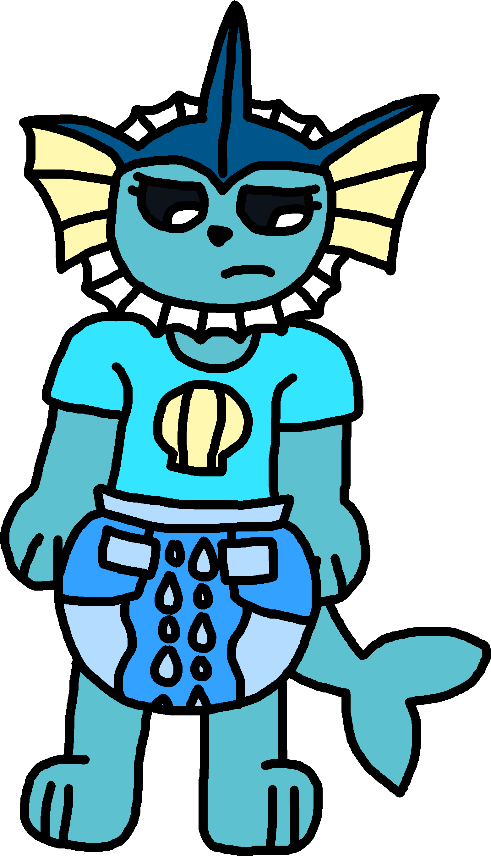 Marine The Vaporeon - Diaper Vaporeon (1780x2845), Png Download