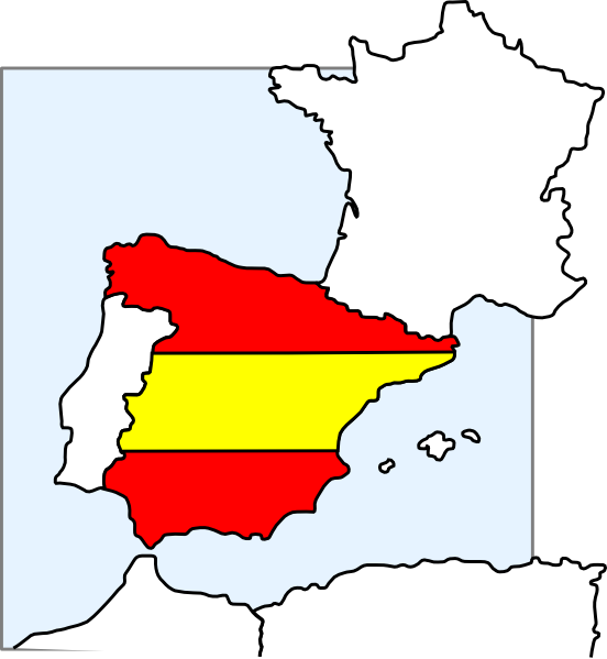 Picture Library Download Map And Clip Art At Clker - Cartoon Picture Of Spain (552x599), Png Download