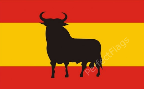Vector Black And White Spain Flag National - 5ft X 3ft Spanish Bull Flag (500x500), Png Download