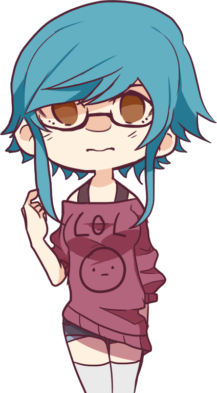 Transparent Girl Nerd - Nerdy Girl Anime (424x765), Png Download