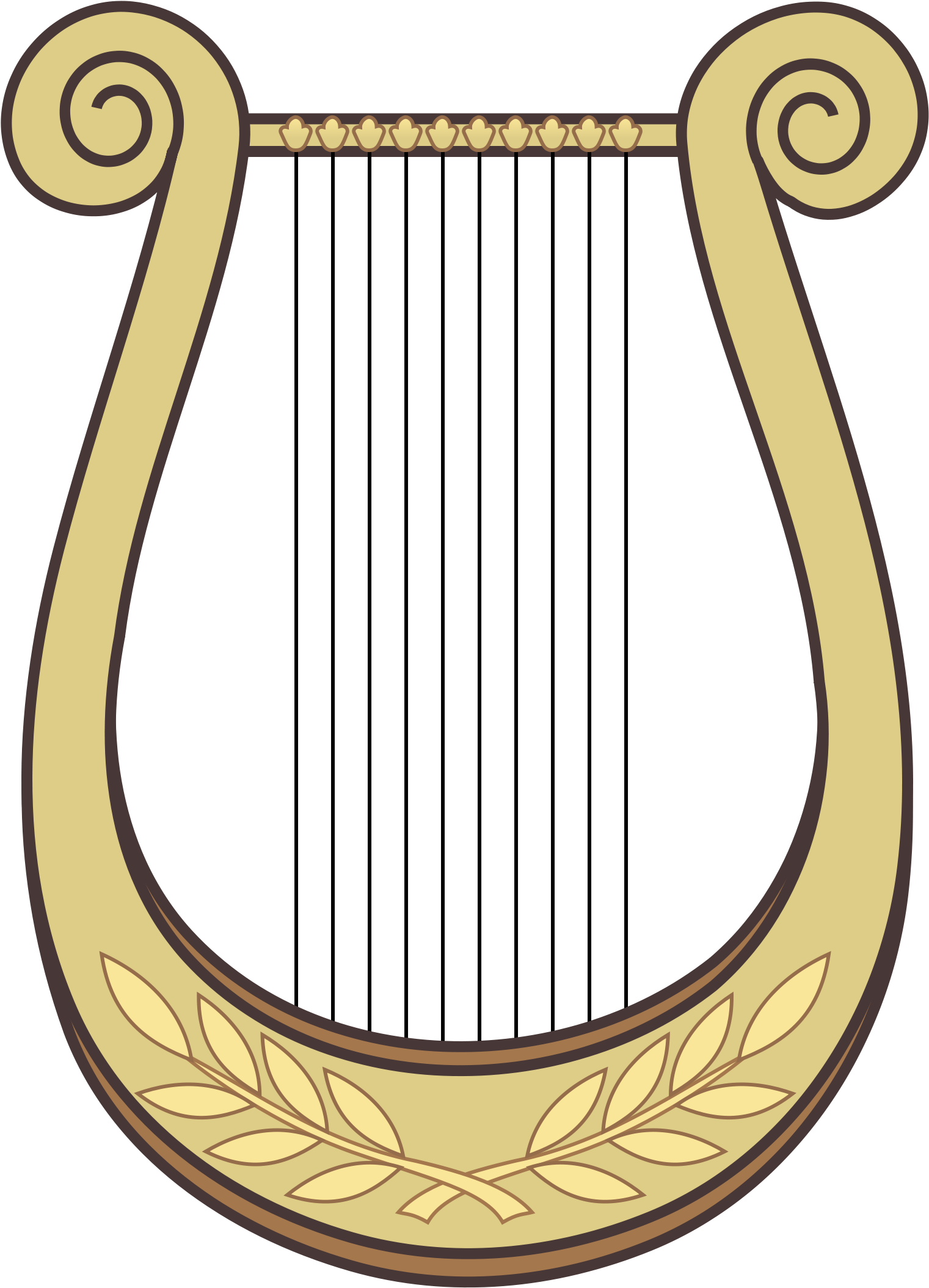 Harp Transparent Png - Lyre Clipart (1800x2400), Png Download