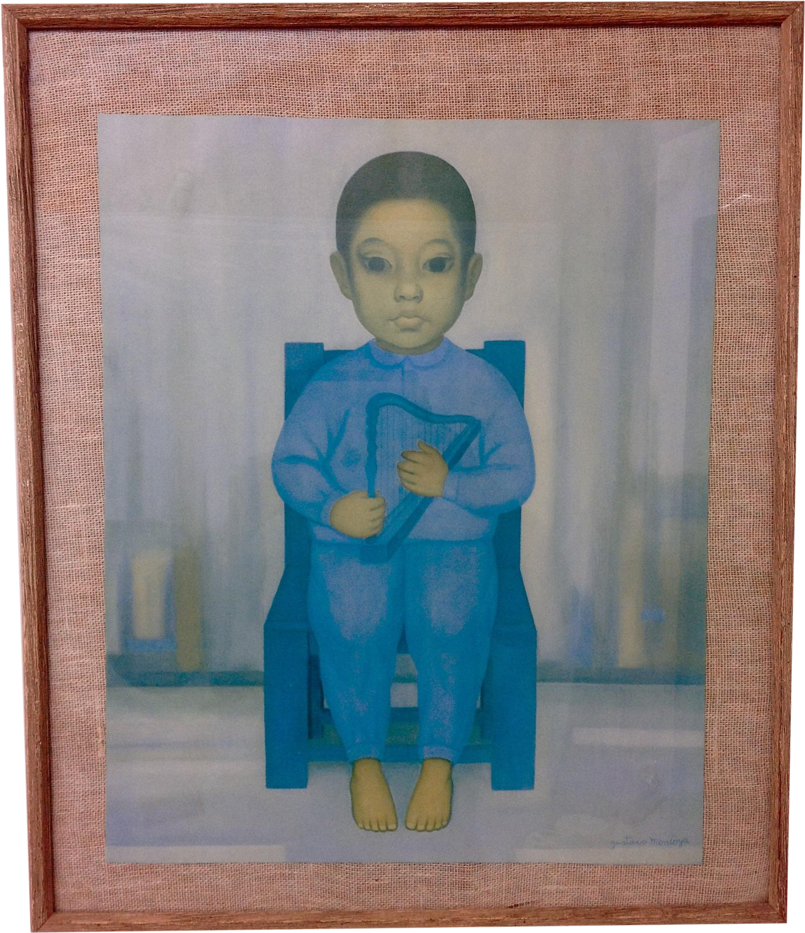 Boy With Harp By Gustavo Montoya - Picture Frame (1936x1936), Png Download