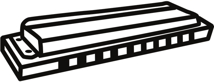 Harmonica Mouth Organ Music Instrument Mus - Mouthorgan Clipart Black And White (680x340), Png Download