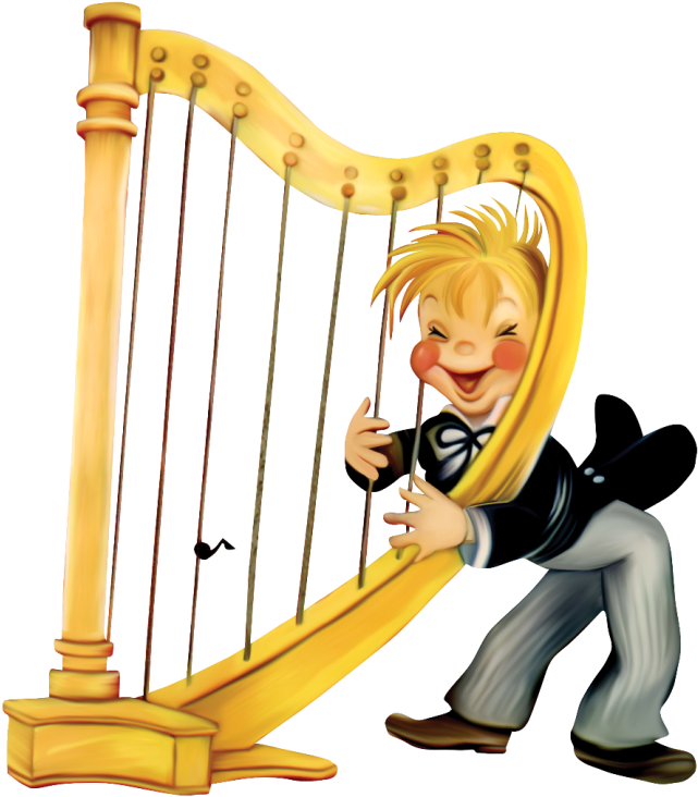 Harp Clipart Transparent - Kid Playing Harp Clipart (650x742), Png Download