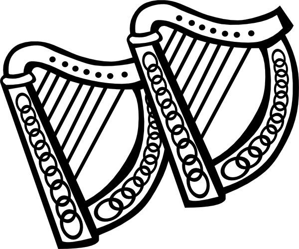 Vector Free Stock Harp Drawing At Getdrawings - Harps Drawing (600x500), Png Download