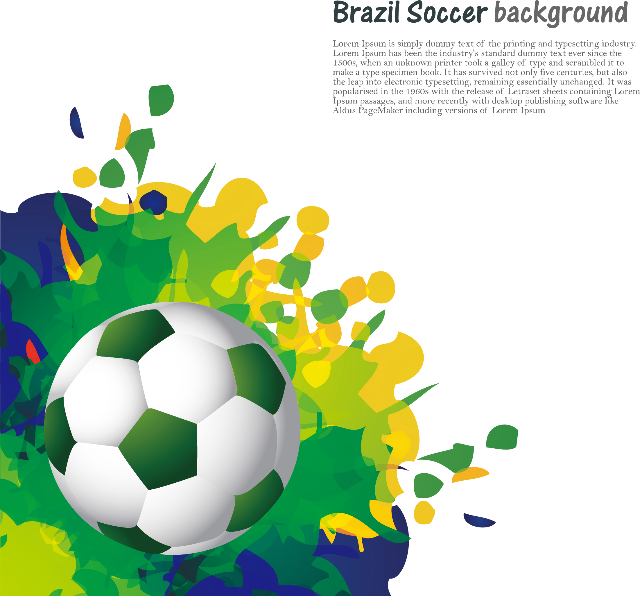 Brazil Vector Splash - 2018 World Cup Soccer Background Png (2759x2600), Png Download