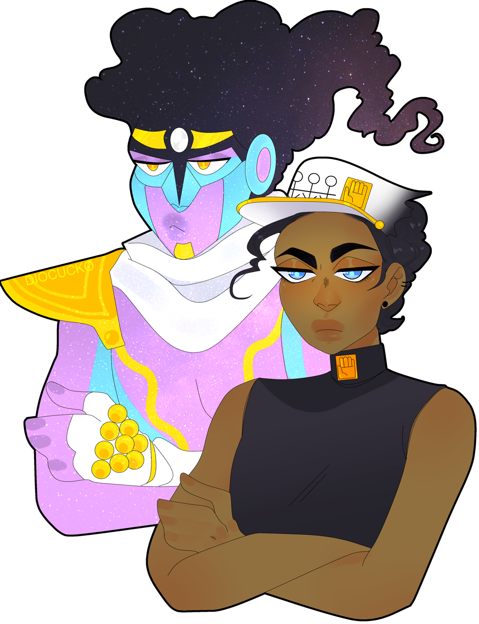 Jjba Jojos Bizarre Adventure Jotaro Kujo Star Platinum - Cartoon (983x1280), Png Download
