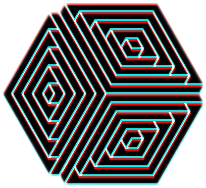 Geométrico Preto E Branco Em Png - Anaglyph Patterns (463x418), Png Download