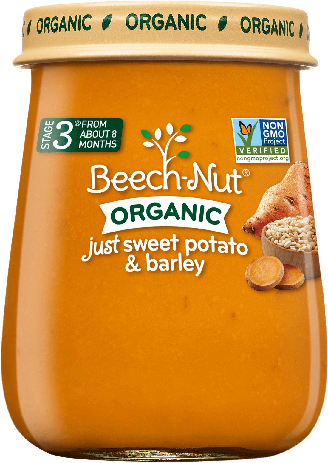 Organic Just Sweet Potato & Barley Jar - Beech Nut Organic Sweet Potatoes (1100x1552), Png Download