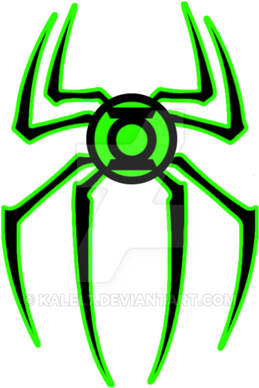 New Green Lantern Spiderman Logo By Kalel7 - Spiderman Logo (400x583), Png Download