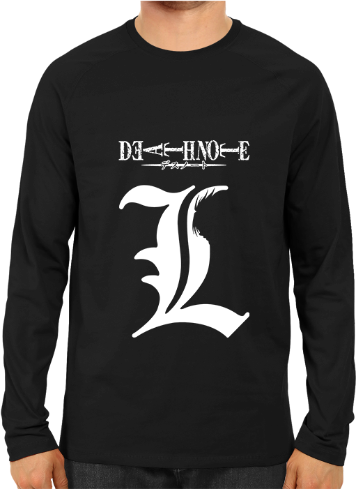 Death Note Logo Full Sleeve Black - Lambang L Death Note (700x700), Png Download