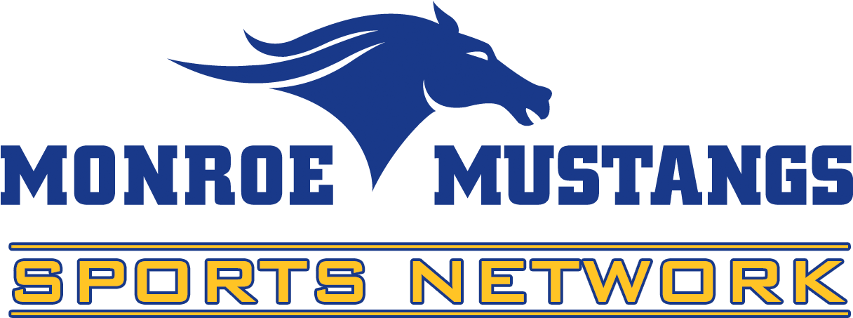 Monroe College Mustangs - Monroe Mustangs Logo (1215x460), Png Download