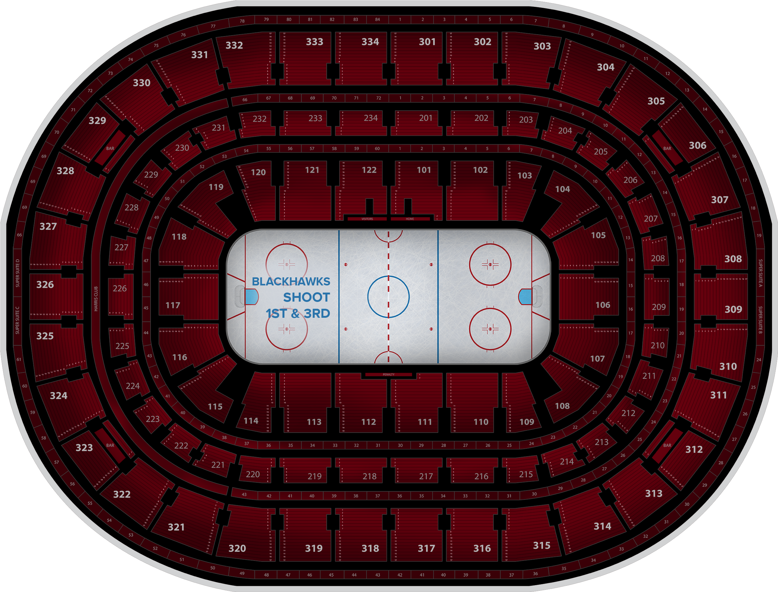 Louis Blues At Chicago Blackhawks At United Center - Chicago (2560x1936), Png Download