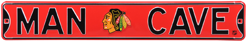 Chicago Blackhawks “man Cave” Authentic Street Sign - Man Cave San Jose Sharks Street Sign (500x500), Png Download