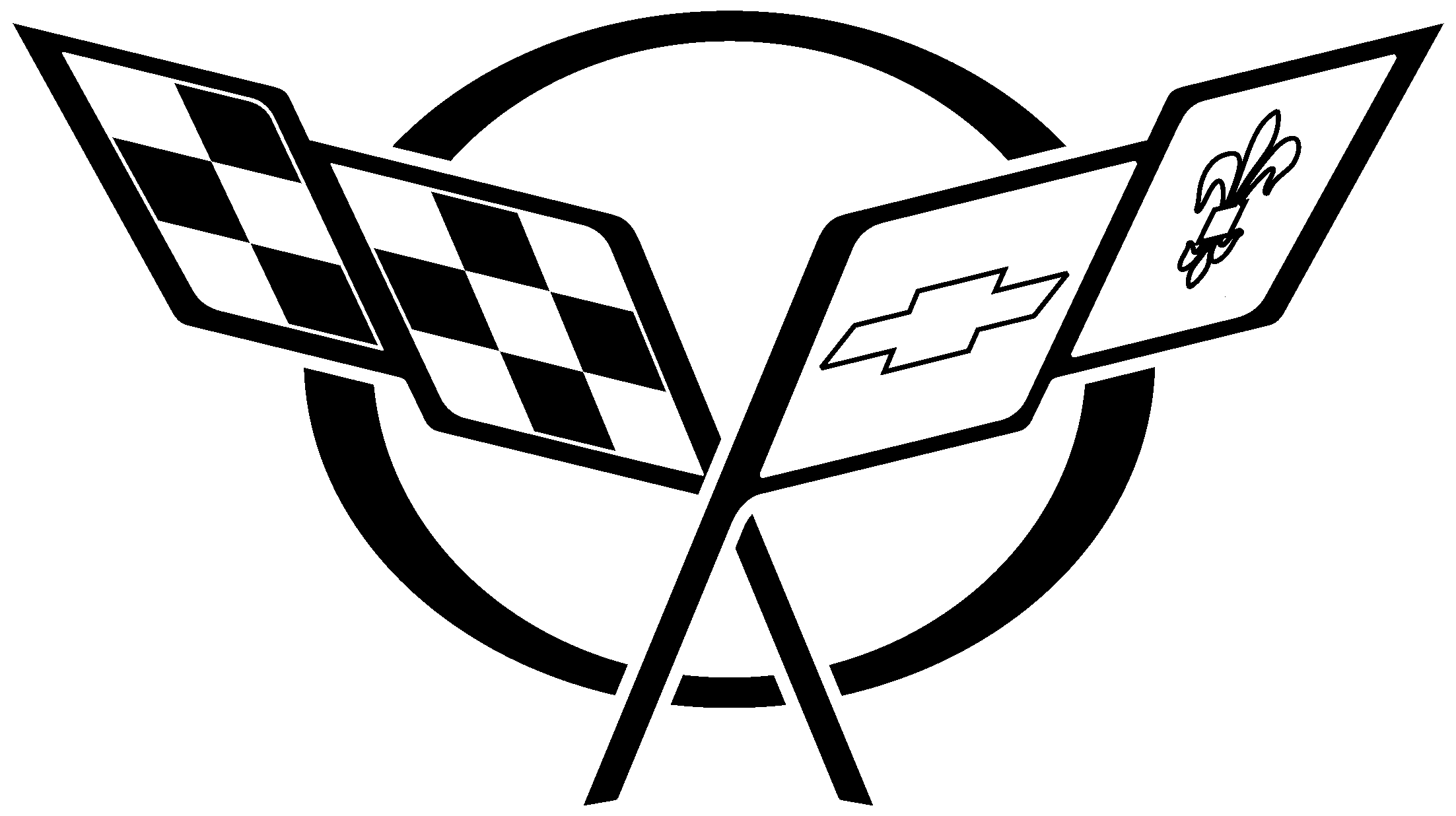 Corvette Logo Black And White - Corvette Logo (2400x2400), Png Download