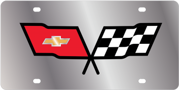 Corvette Logo Stainless Steel License Plate - Corvette C3 (360x360), Png Download