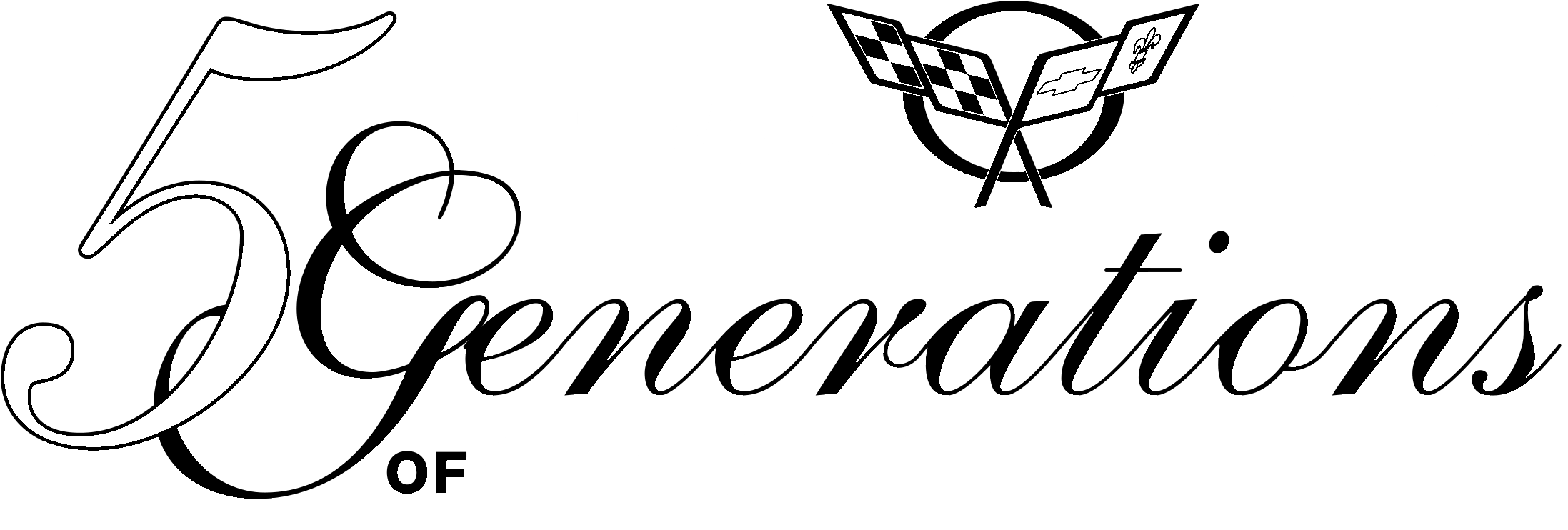 Corvette Logo Black And White - Tin Sign: Corvette, 46x30cm. (2400x2400), Png Download
