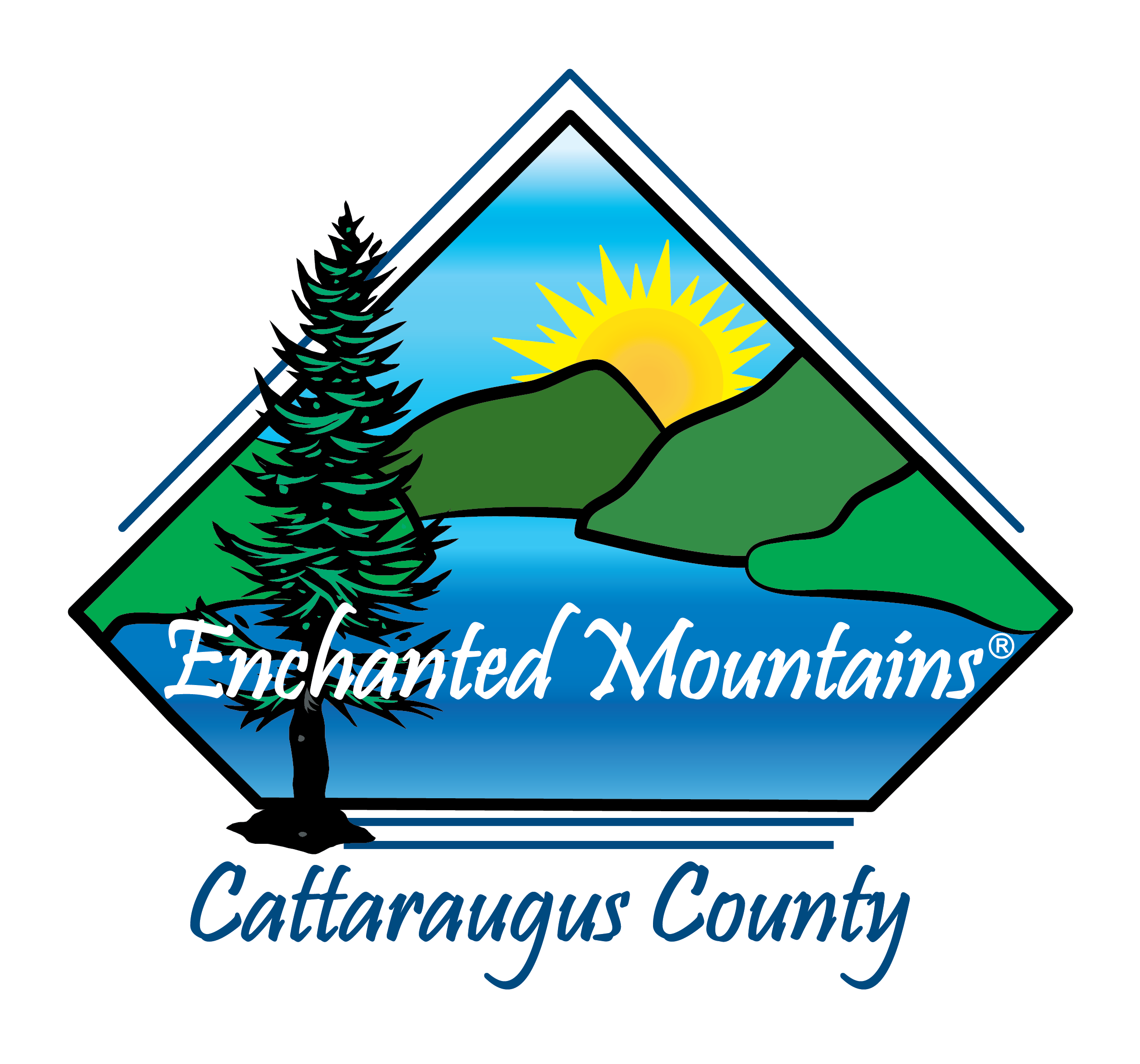 Enchanted Mountains Logo With Glow - Cattaraugus County, New York (2417x2238), Png Download