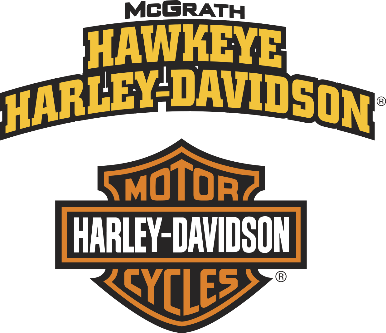 Mcgrath Hawkeye Harley-davidson Logo Arch - Harley Davidson (1258x1107), Png Download