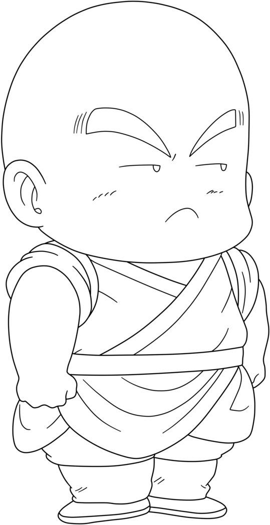 Krillin Line Art Drawing Dragon Ball - Krillin (697x1146), Png Download