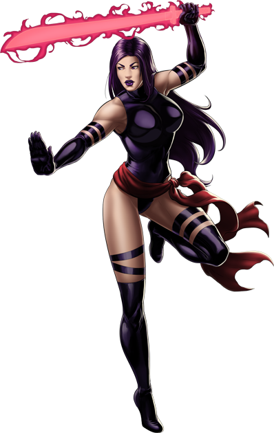 Psylocke Right Portrait Art - Marvel Psylocke (398x630), Png Download