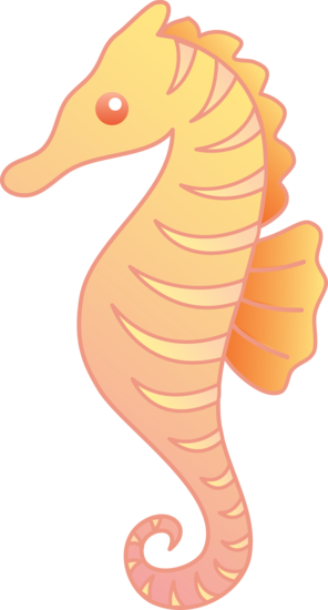 Jpg Library Stock Little Orange Clip Art Cute - Under The Sea Seahorses (296x550), Png Download