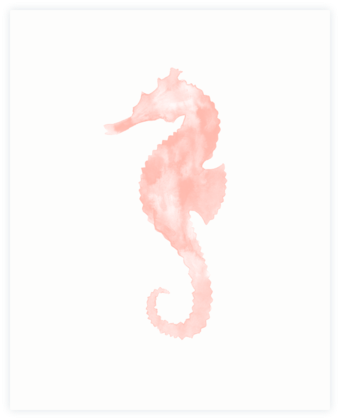Seahorse Watercolor Print - Northern Seahorse (400x480), Png Download