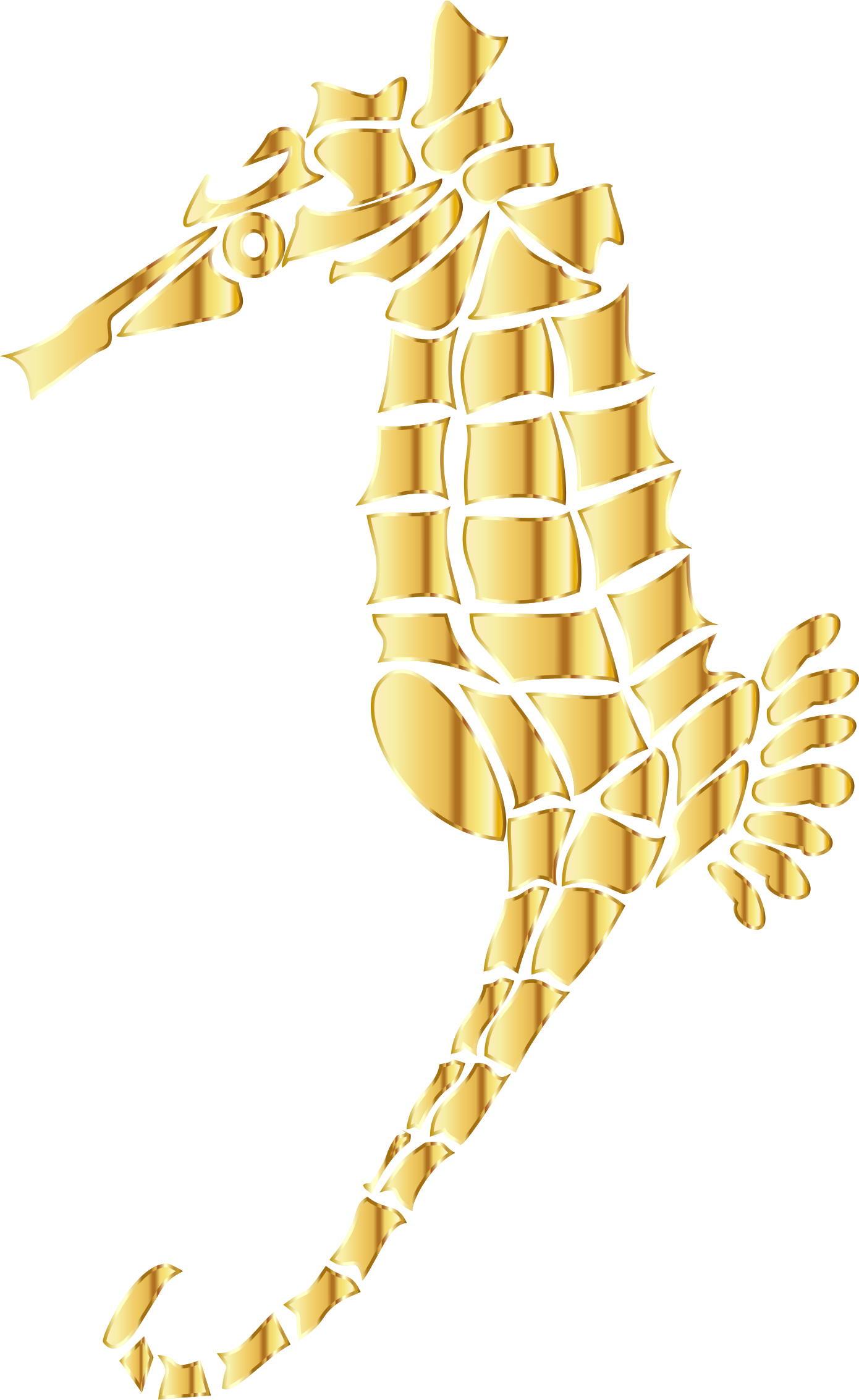 This Free Icons Png Design Of Gold Stylized Seahorse (1390x2266), Png Download