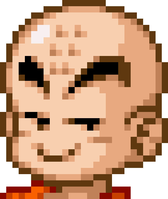 > - Krillin Side-eyes - Kirby Pixel Art (540x640), Png Download
