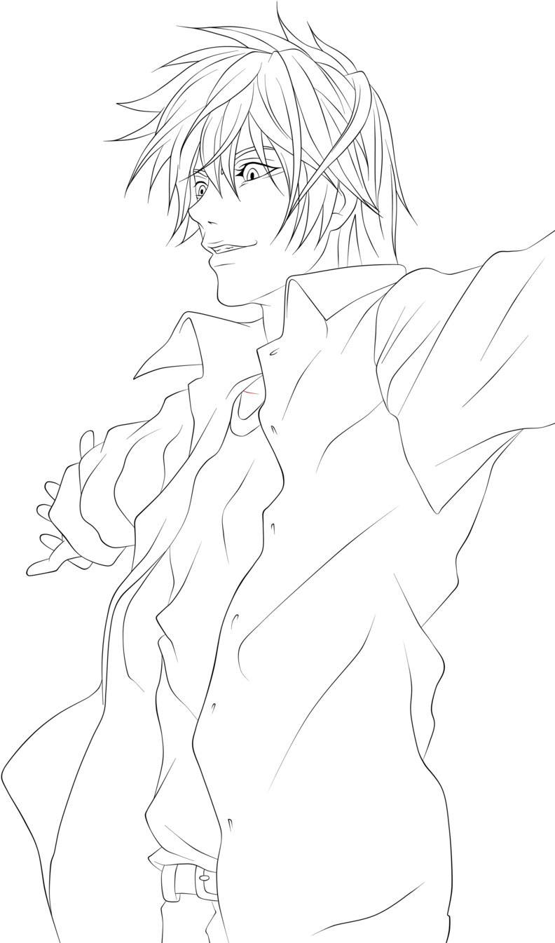 Light Yagami - Line Art (900x1378), Png Download