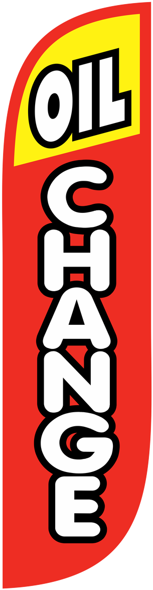 5ft Oil Change Feather Flag Red & Yellow - Loan (500x500), Png Download