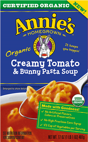 Annie's - Organic Creamy Tomato & Bunny Pasta Soup (450x600), Png Download