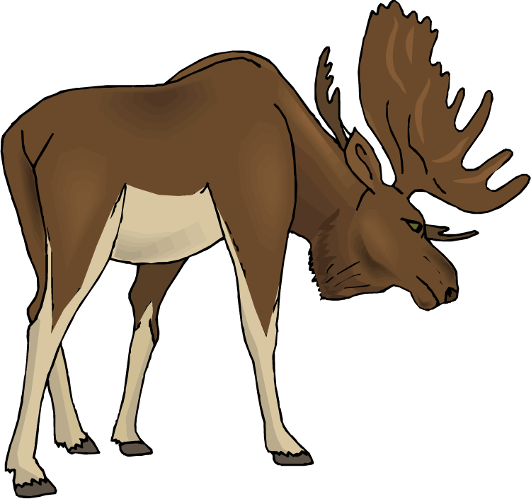 Free - Clipart Moose (750x705), Png Download