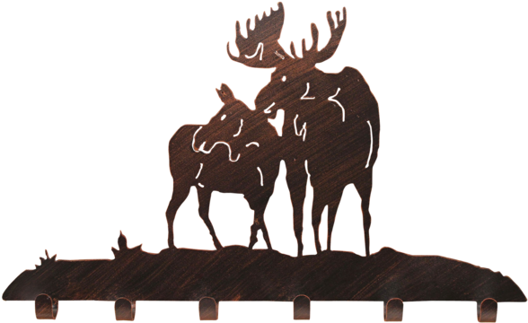 Iron Moose Coat Rack - Coastal Lamp Mfg. Coastal Lamp Iron Moose Scene Coat (650x406), Png Download