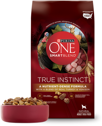 *hot* Purina One Smartblend Dog Food - Purina One True Instinct (380x475), Png Download