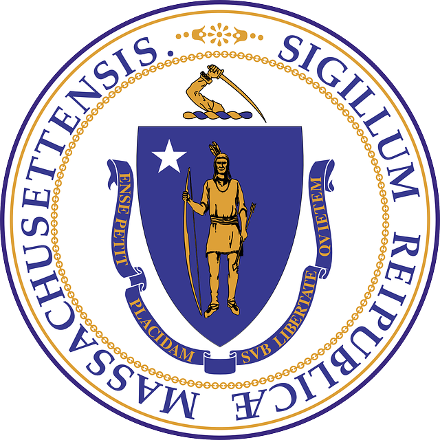 Seal, State, Arrow, Sword, Arms, Indian, Bow, Weapon - State Of Massachusetts Logo (640x640), Png Download