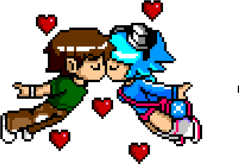 Scott Pilgrim Pixel Art - Scott Pilgrim And Ramona (960x640), Png Download