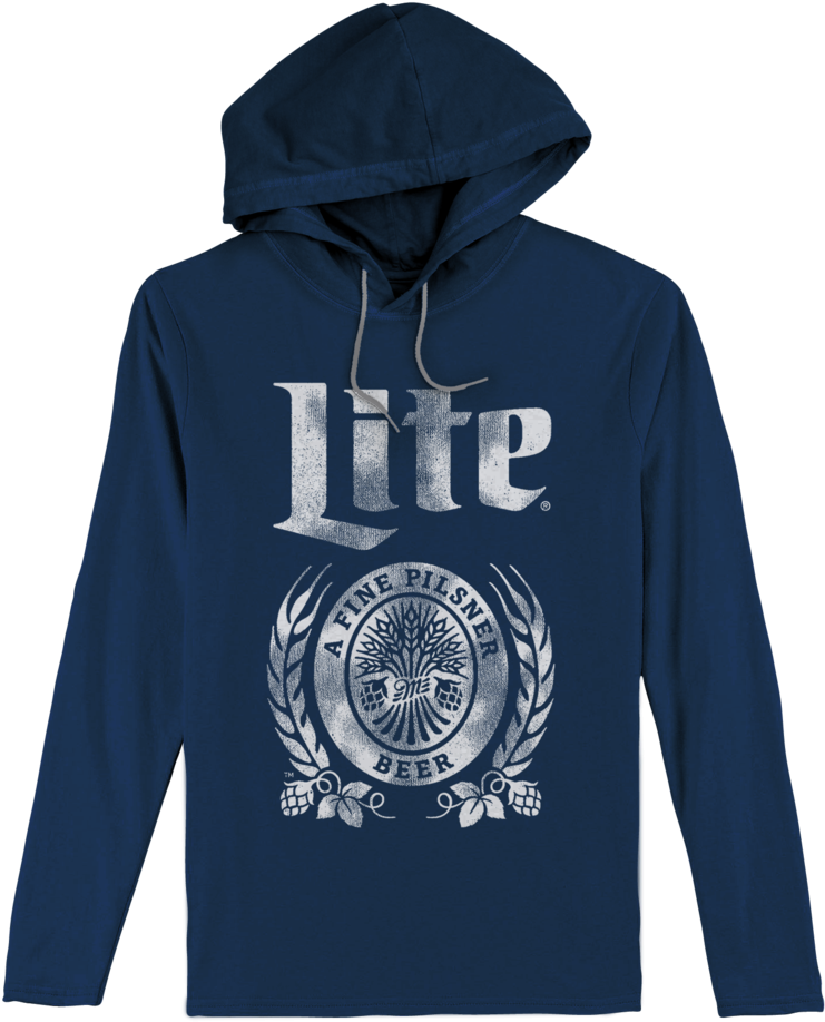 Miller Lite Hooded Jersey Tee - Miller Lite Beer Bottle Logo Tin Sign Game Room Decor (866x1023), Png Download