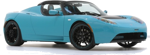 Tesla Roadster Battery Electric Vehicle Sport Car - Tesla Sports Car Blue (600x233), Png Download